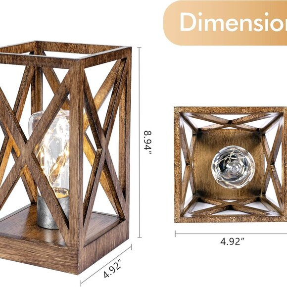 2 Pack Retro Battery Powered Table Lamps, Battery Operated Cordless Lamp Set - Picture 7 of 7